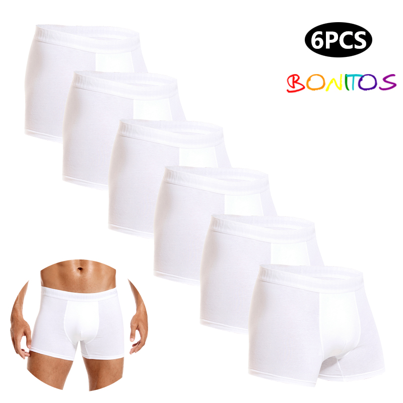 Boxer Brief Pack Cotton - 男性用コットンボクサー,白いパンティー,セクシーな下着,ブランド,スリップパンツ,ギフトボクサーショーツ,6個