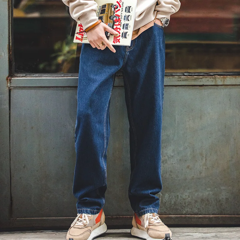 Levis Jeans 501 - 魔伝洗浄デニムジーンズ12.8オンスレトロルーズストレートパンツバギーパンツオーバー28-38ファッション男性の服2色
