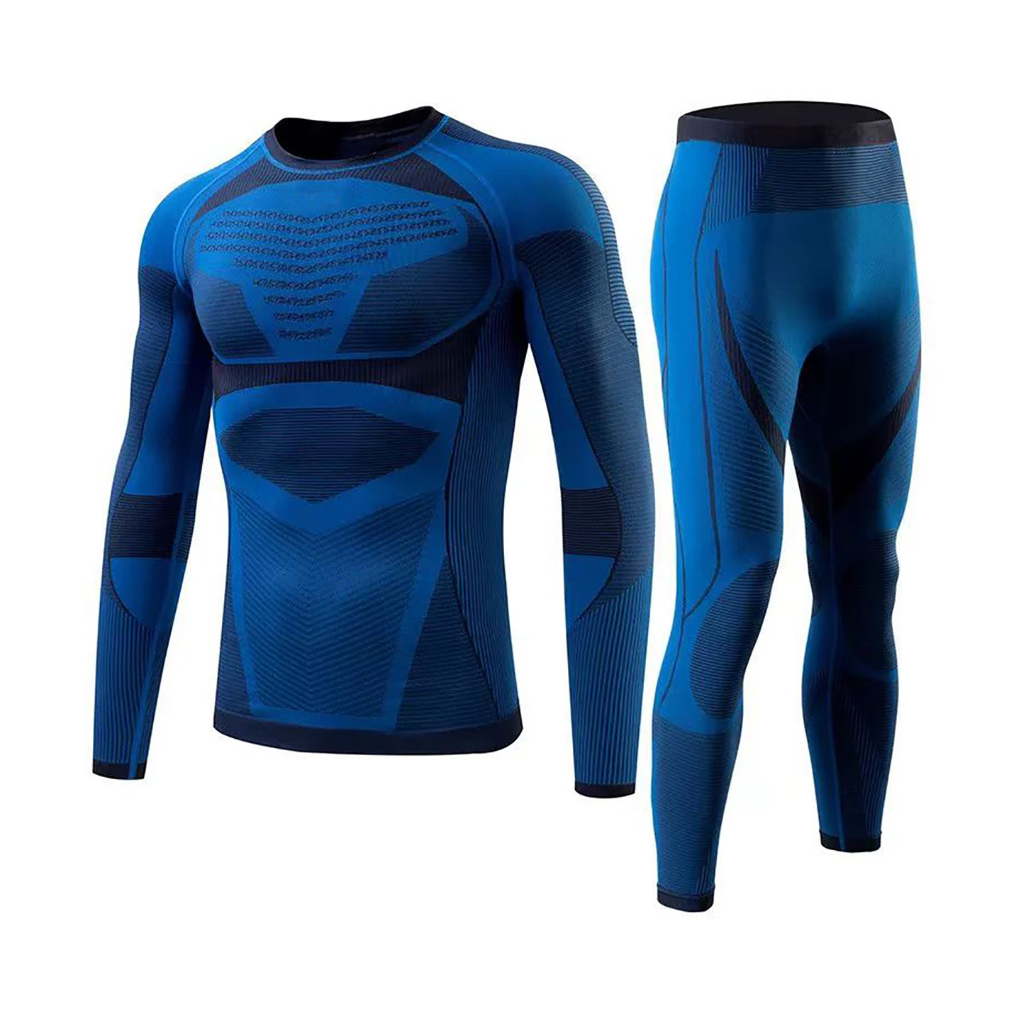 Compression Long Pant - 男性クイックドライスポーツウェアフィットネスジムシャツ弾性圧縮服ワークアウト長袖パンツタイツランニングトラックスーツ