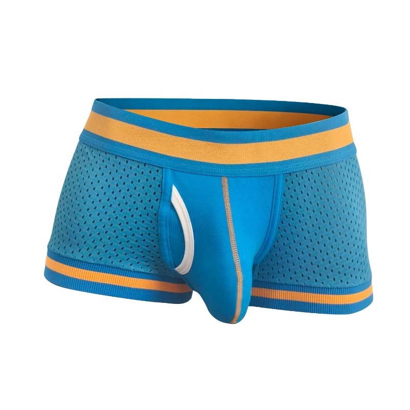 Mesh Sport Boxer - 男性メッシュ通気性ボクサーブリーフ U 凸ポーチサポートストレッチ軽量速乾スポーツレッドトランクス夏の下着男性用