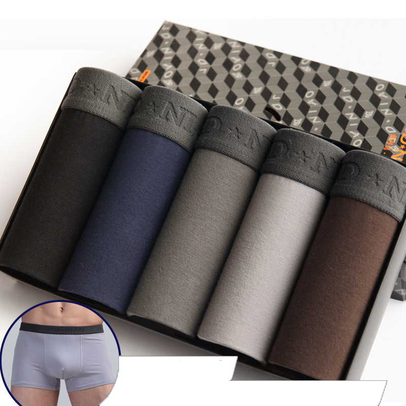 Boxer Brief Pack Cotton - 5 ピース/ロット男性下着綿ボクサー男性パンツ快適な通気性の男性のパンティー下着トランク Boxershorts 男ボクサー