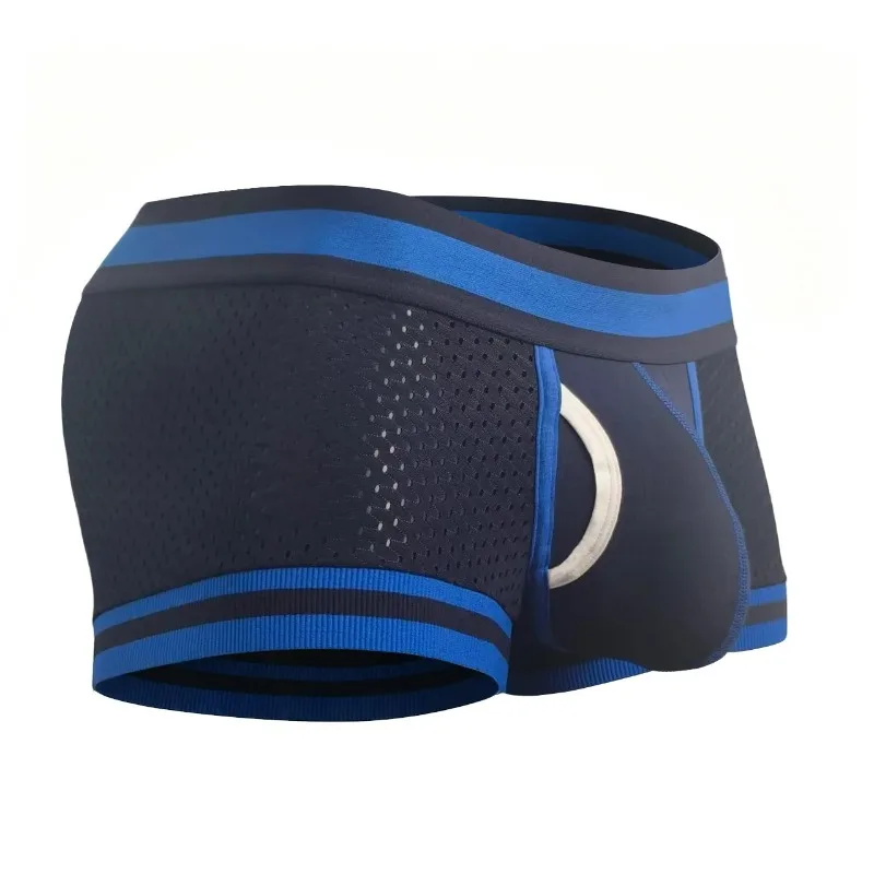 Mesh Sport Boxer - 夏用メンズメッシュボクサーブリーフ、U字型立体ポーチ、通気性、速乾性、軽量スポーツトランクス、赤い下着、男性用ボクサーショーツ