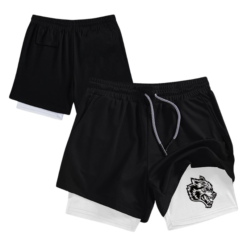 ストリートウェア メンズ ダブルレイヤー 2-in-1 カジ - Compression Shorts Athletes のレビューと価格