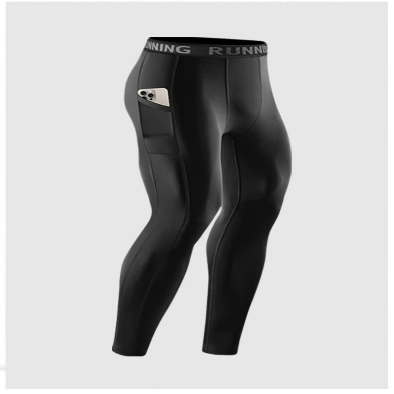 秋のマラソン用メンズランニングコンプレッションタイツ - ポ - Compression Long Pant のレビューと価格