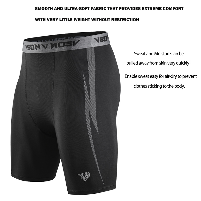 ブラック圧縮ショーツ男性スパンデックススポーツショーツアスレ - Compression Shorts Athletes のレビューと価格