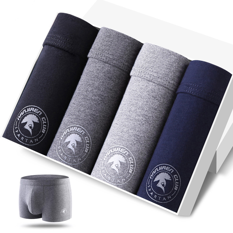 男性用のセクシーなコットン下着,通気性のあるパンツ,無地,4 - Boxer Brief Pack Cotton のレビューと価格