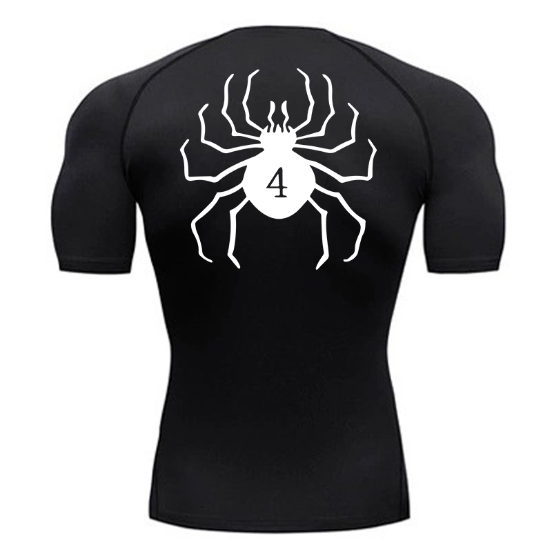 メンズアスレチック速乾性Tシャツ、スパイダープリント圧縮シャ - Base Layer Top のレビューと価格