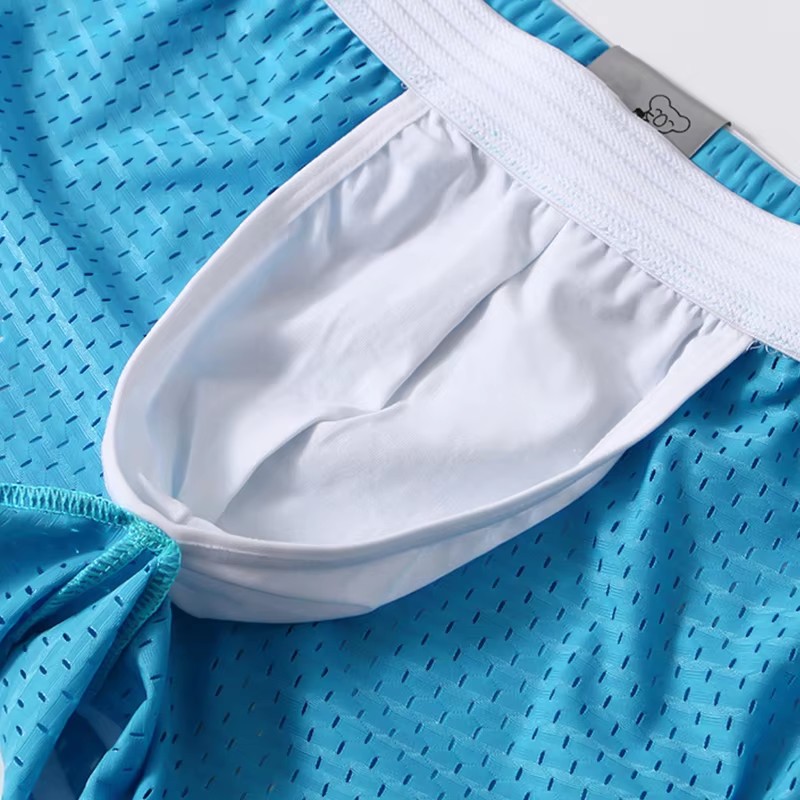 メンズメッシュラウンジショーツ、ヴィンテージプリント、ホワイ - Mesh Sport Boxer のレビューと価格